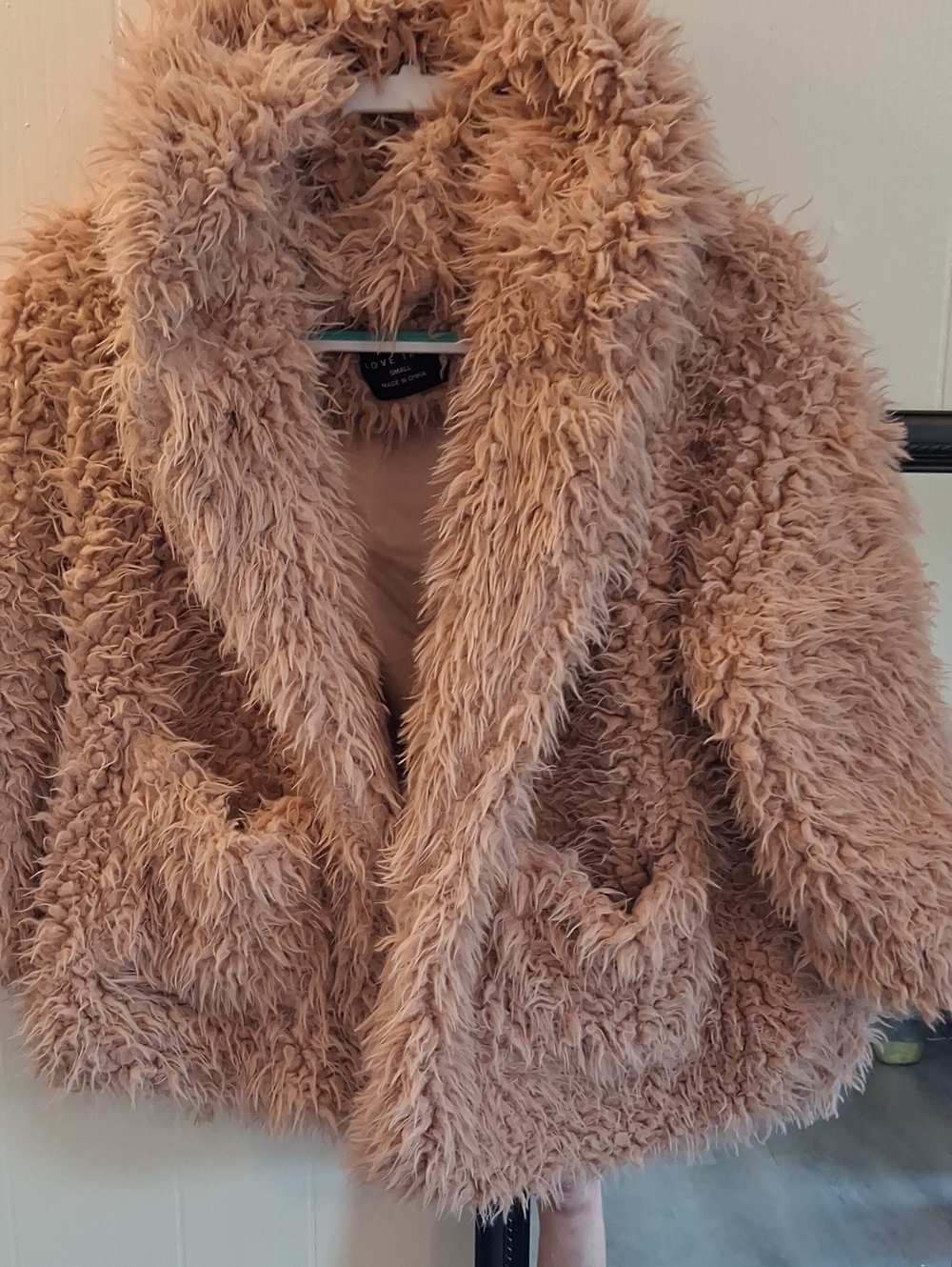 Love Tree Plush Faux Fur Teddy Jacket in Light Pink Super Cozy And Soft